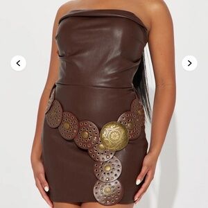 brown mini dress